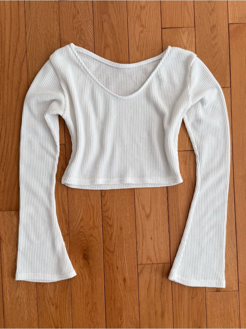 White Bell Sleeve Crop Top